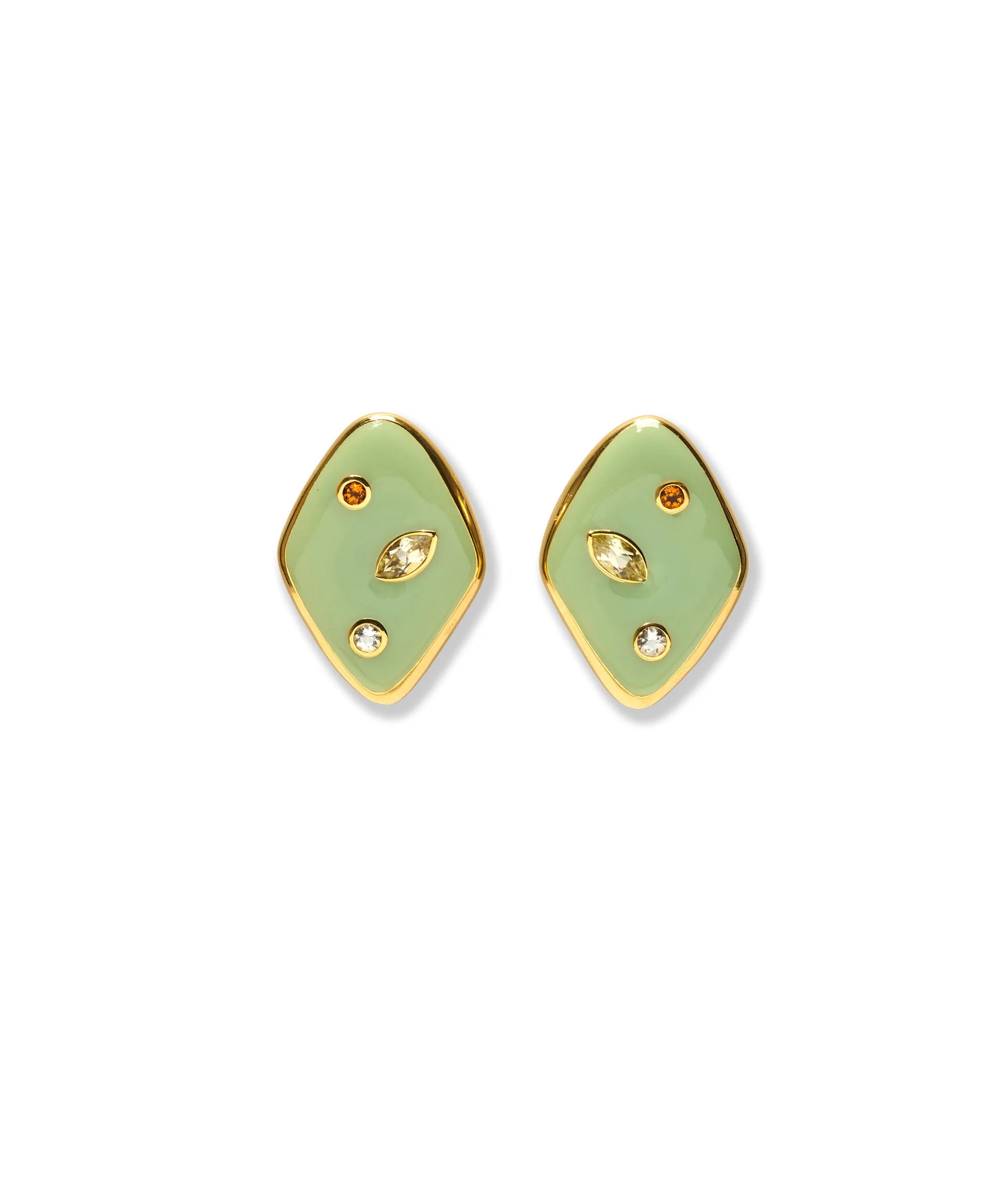 Lizzie Fortunato Nico Dot Earrings in Pistachio