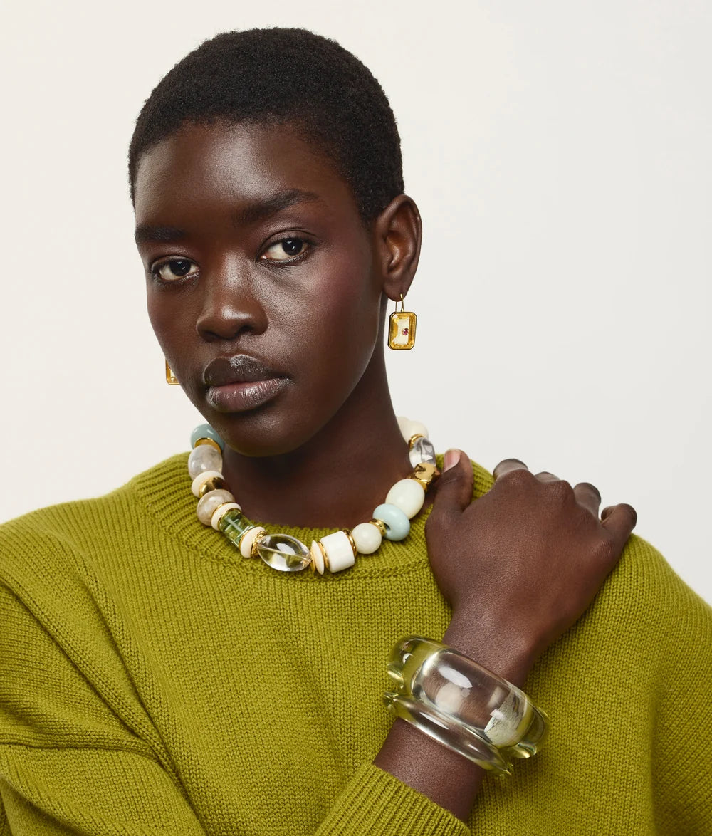 Lizzie Fortunato Monument Collar in Sea Glass