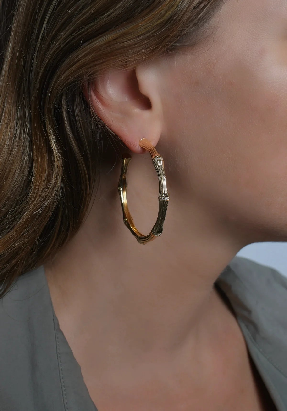 Anabel Aram Bamboo Large Hoop Earrings