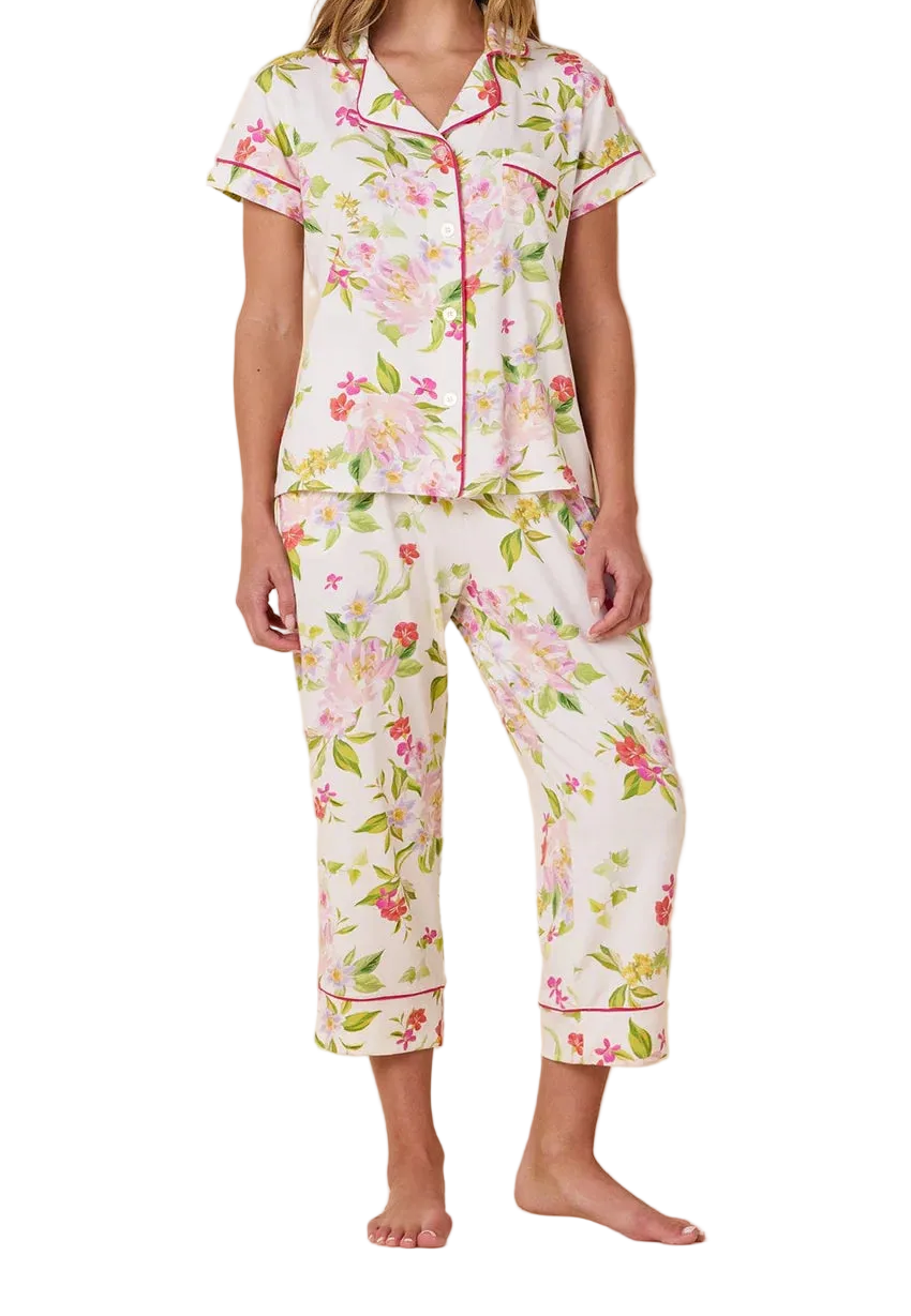 Florentina Pima Knit Capri Pajamas