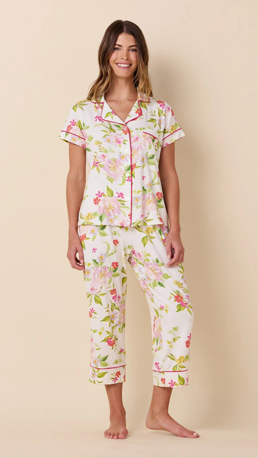 Florentina Pima Knit Capri Pajamas