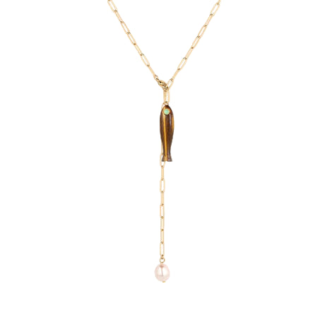 THATCH Fortuna Tiger’s Eye Lariat Necklace