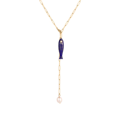THATCH Fortuna Lapis Charm Lariat Necklace