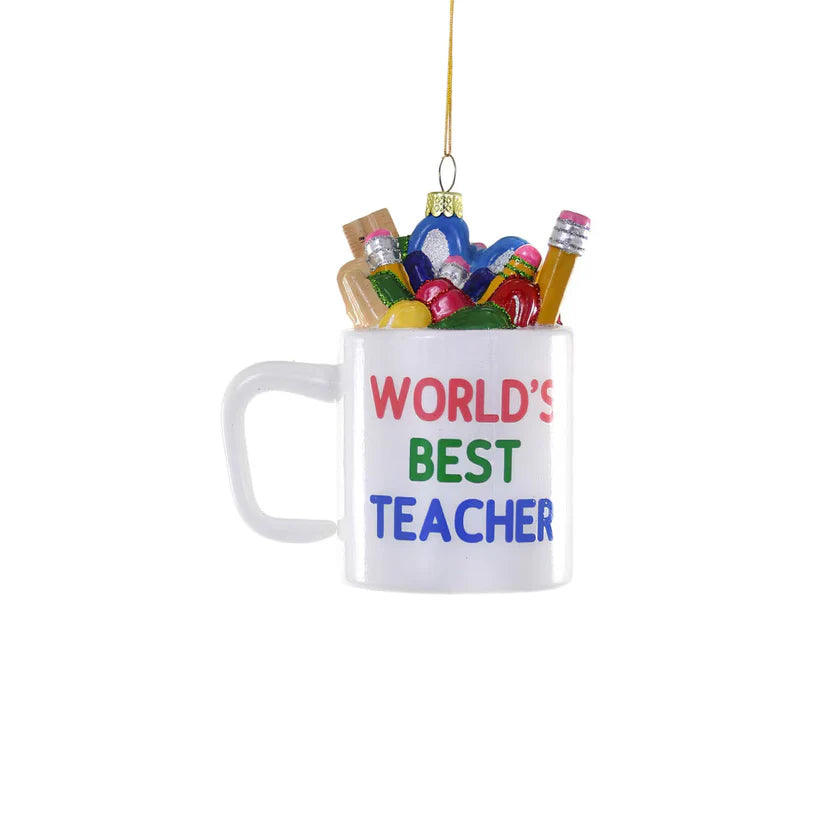 World's Best Teacher Mug Ornament