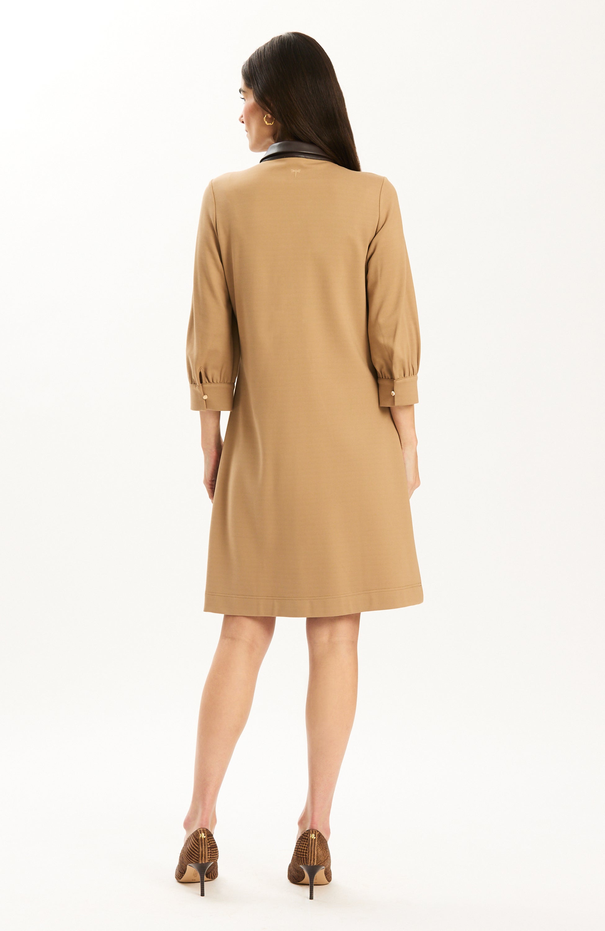 Tyler Boe Kat Ponte Dress with Gold Buttons