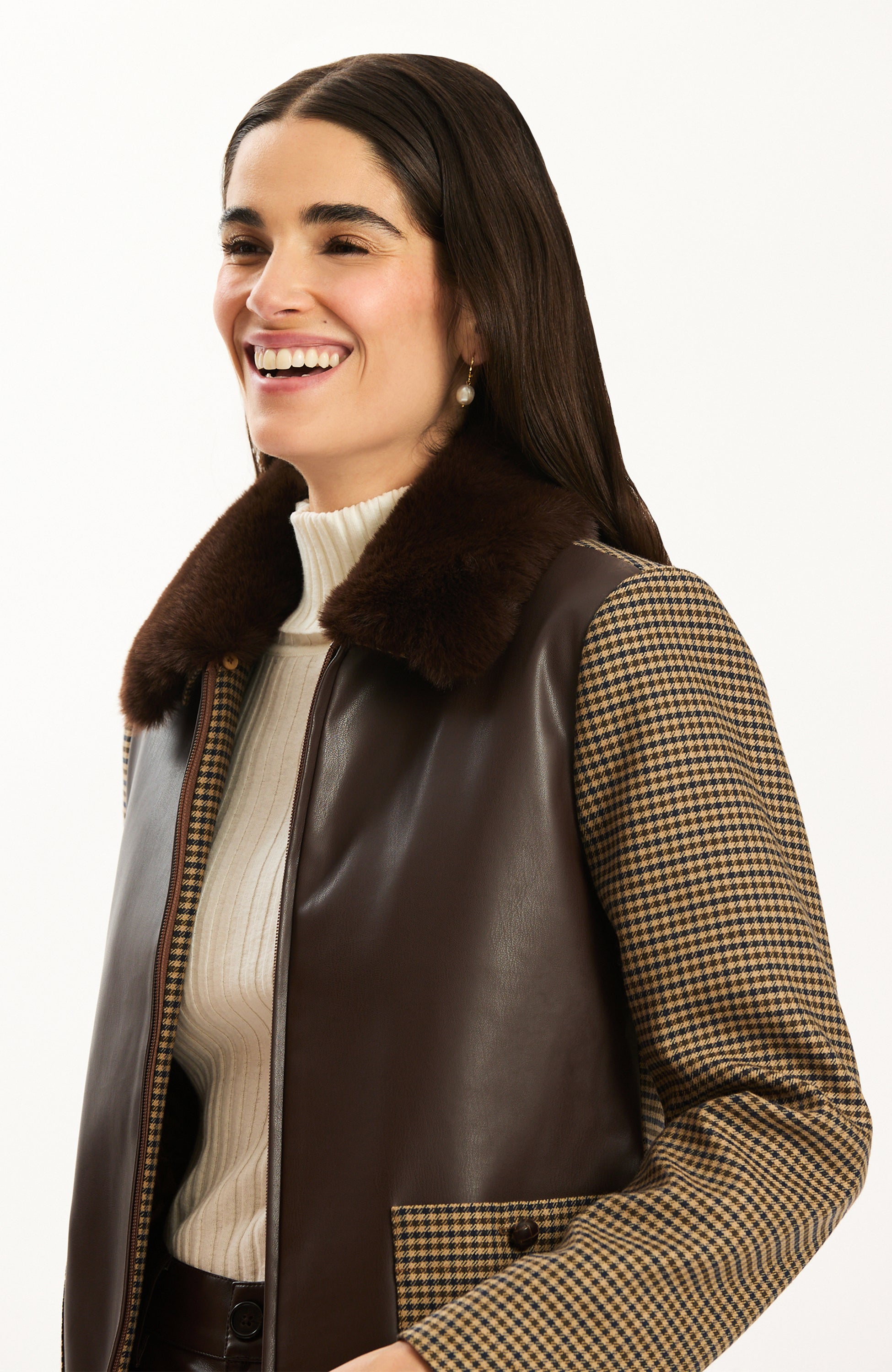 Tyler Böe Lucy Mixed Media Jacket - Dark Brown