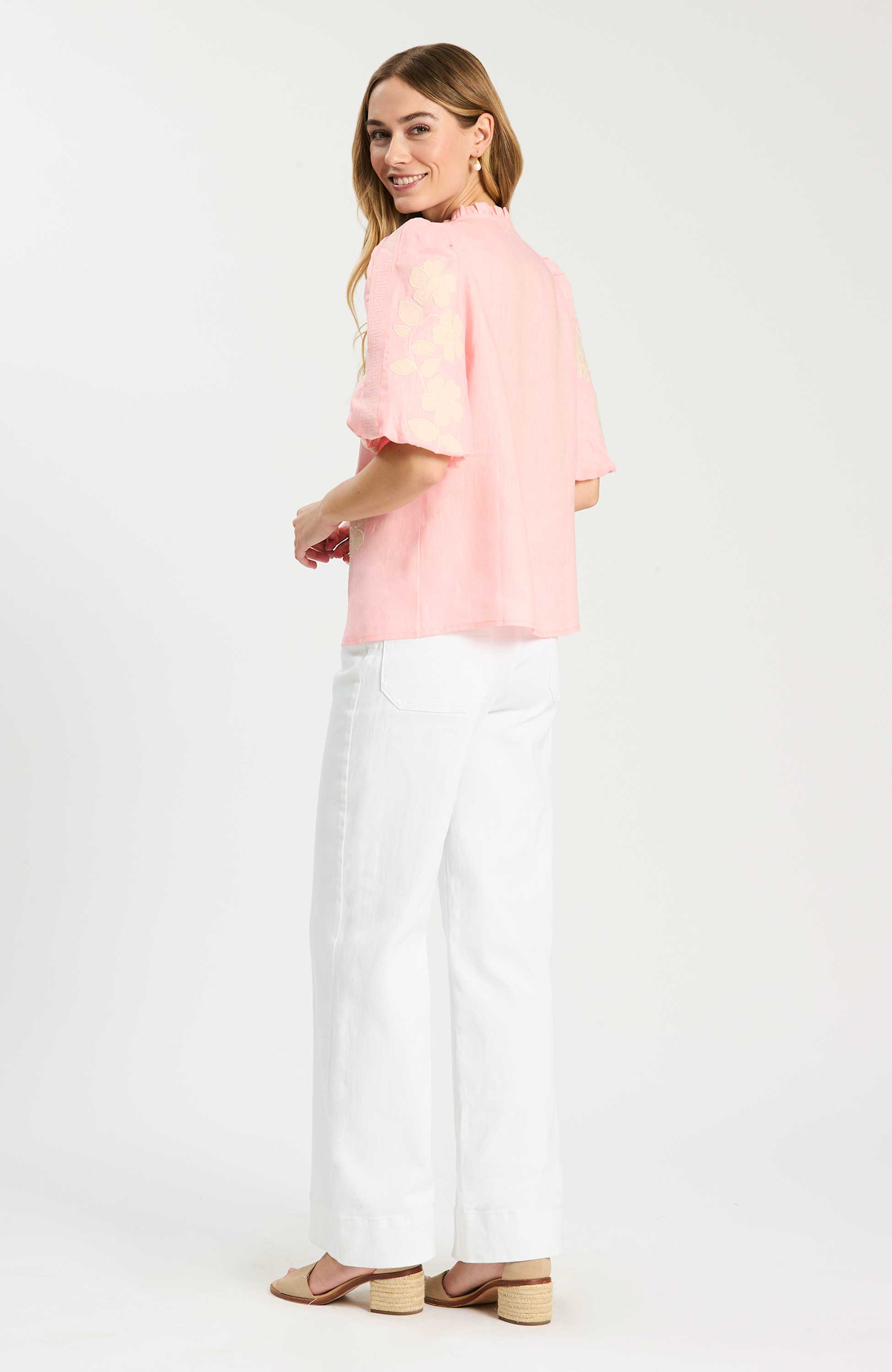 Tyler Boe - Tai Applique Top - Pale Rosette