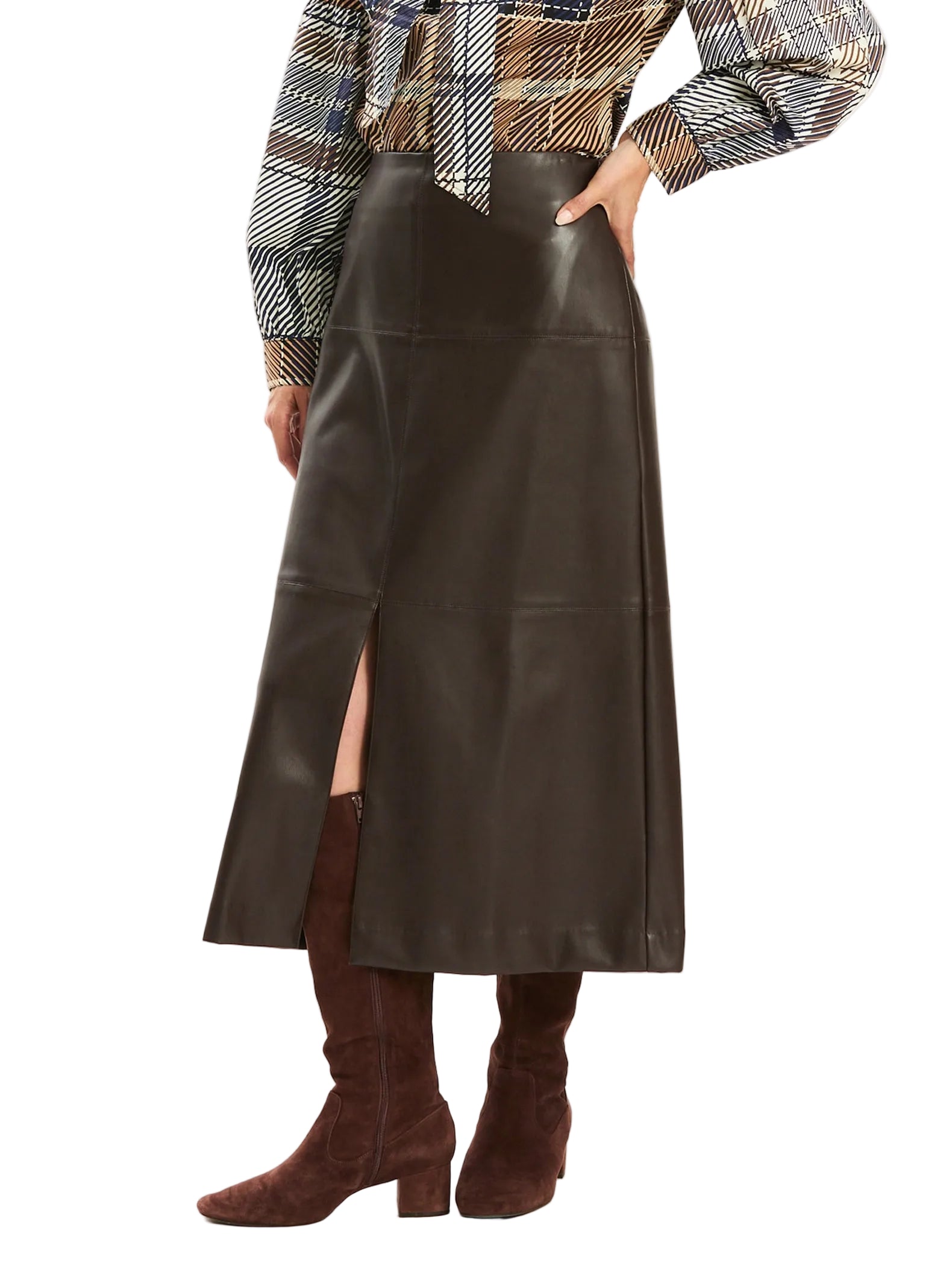 Tyler Boe Phoebe Vegan Skirt | Dark Brown