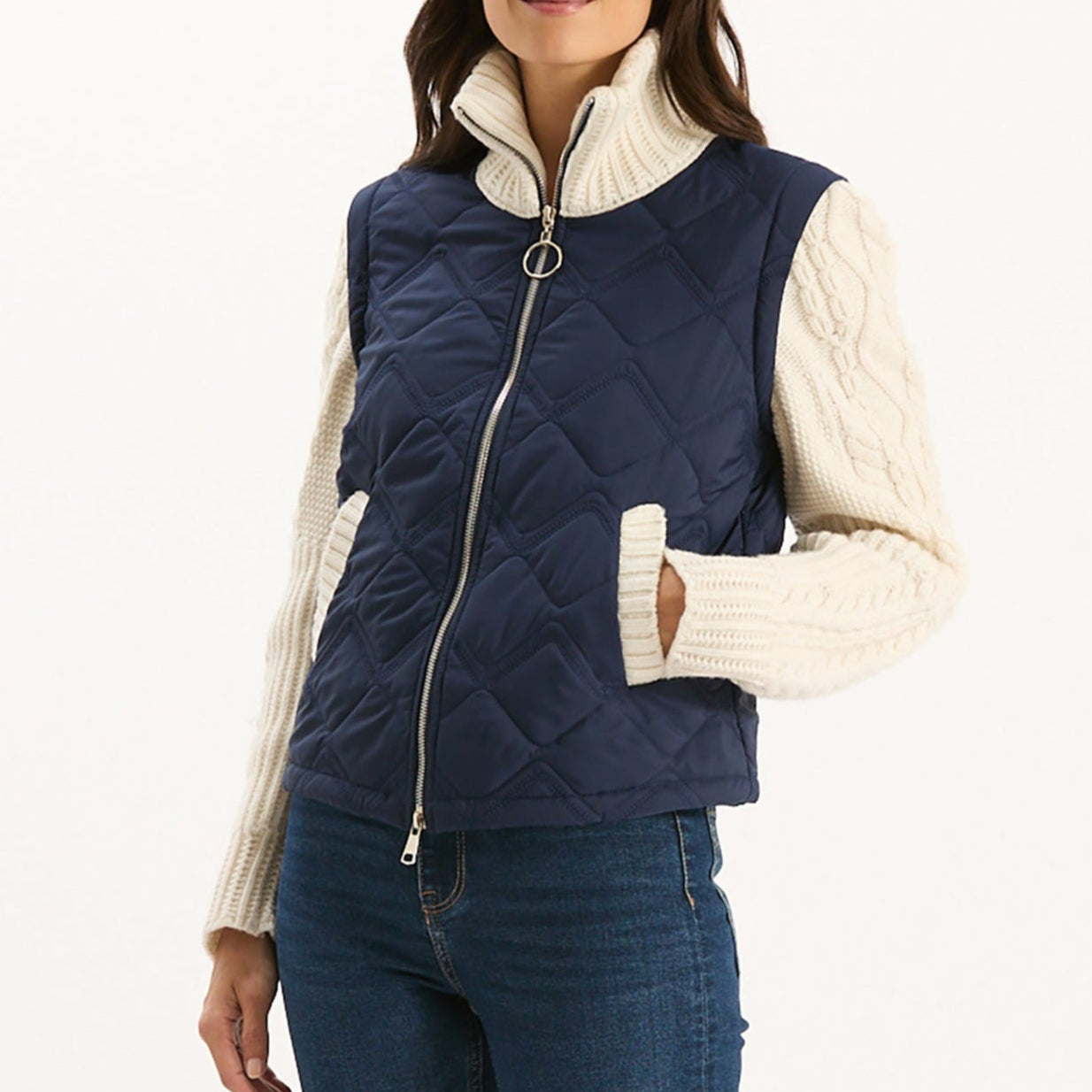 TYLER BÖE Andie Mix Media Jacket - Navy