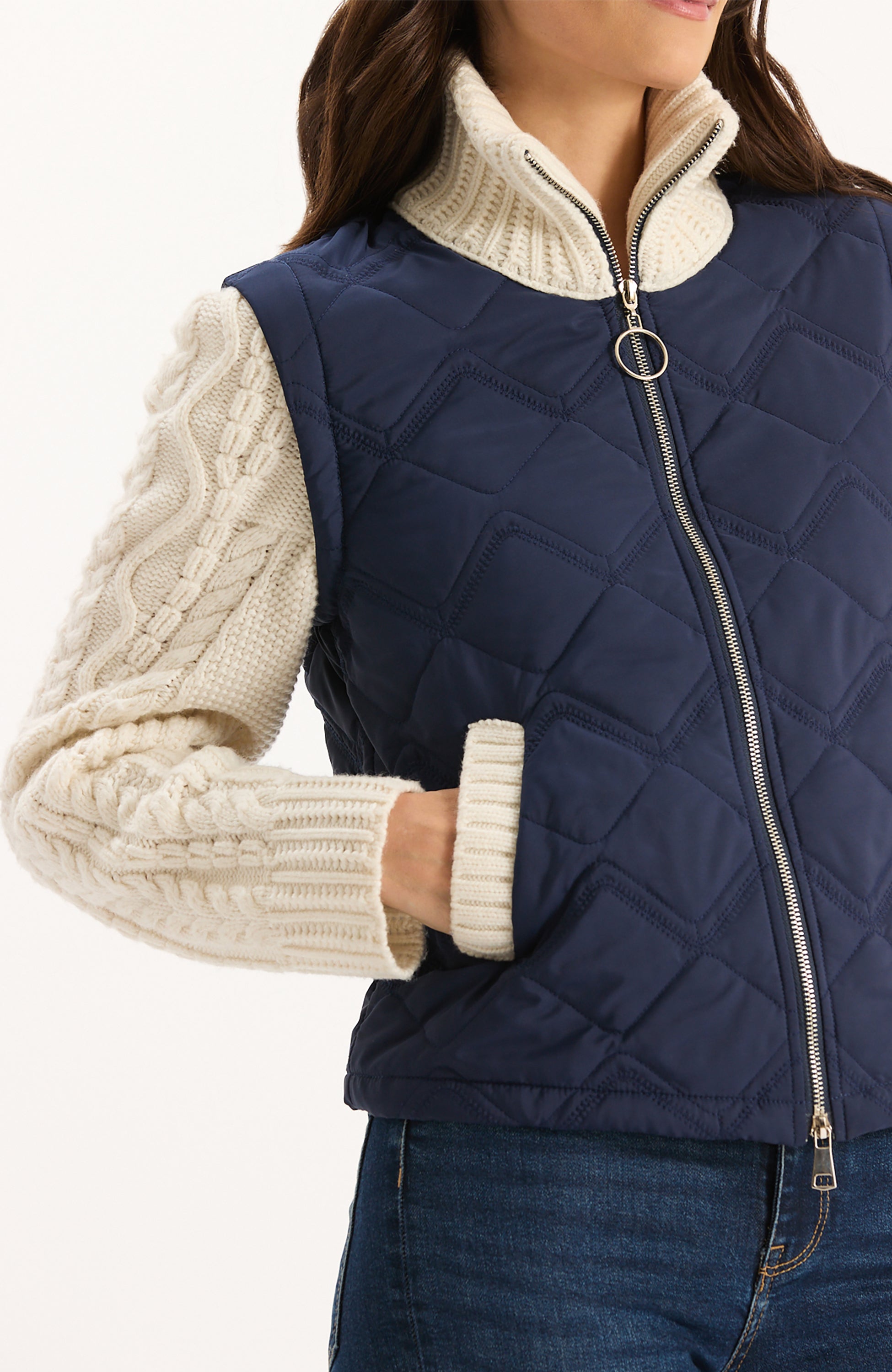 TYLER BÖE Andie Mix Media Jacket - Navy