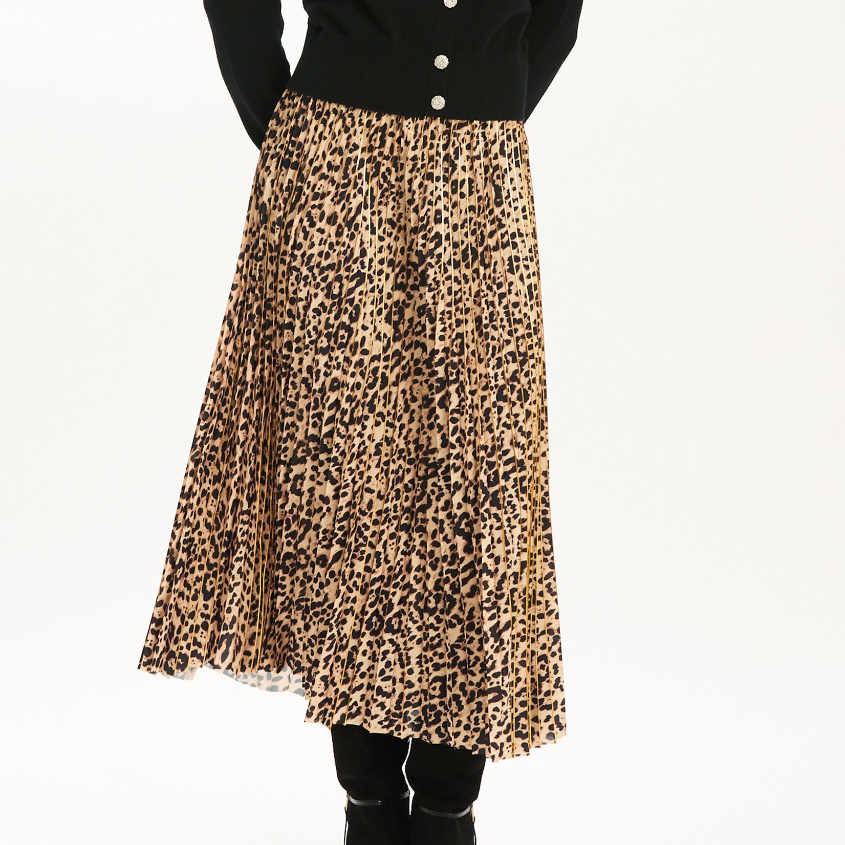 Tyler Boe Cara Charmeuse Animal Print Skirt