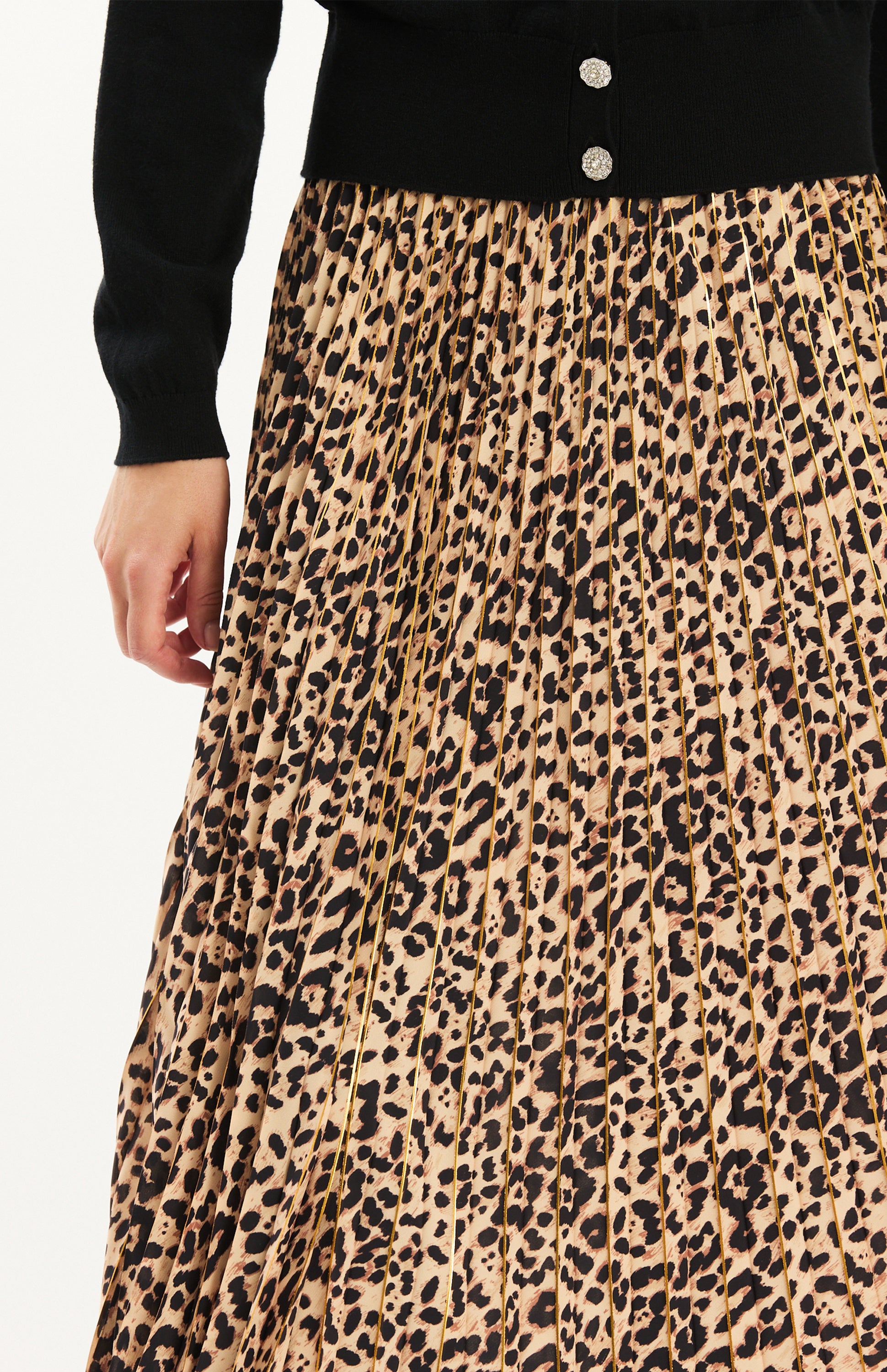 Tyler Boe Cara Charmeuse Animal Print Skirt