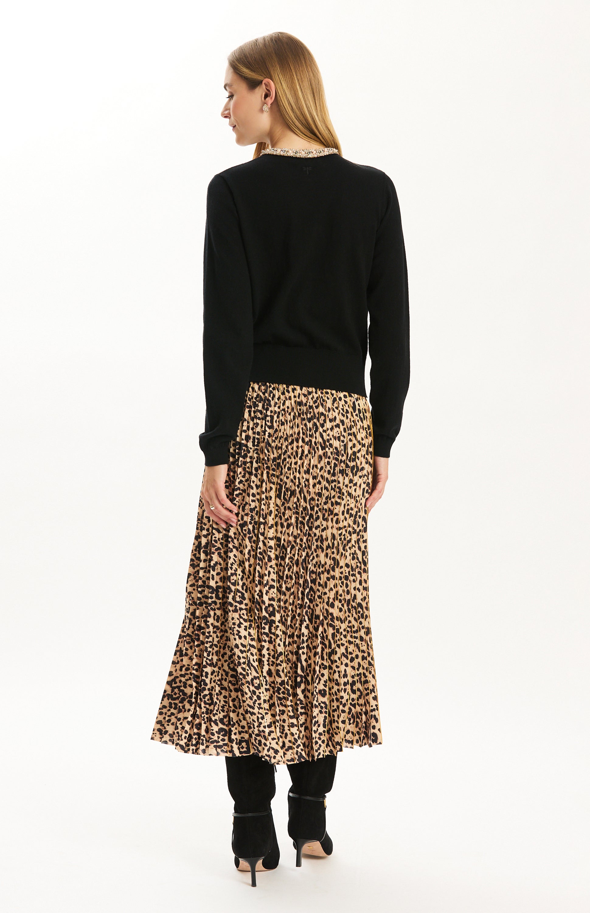 Tyler Boe Cara Charmeuse Animal Print Skirt