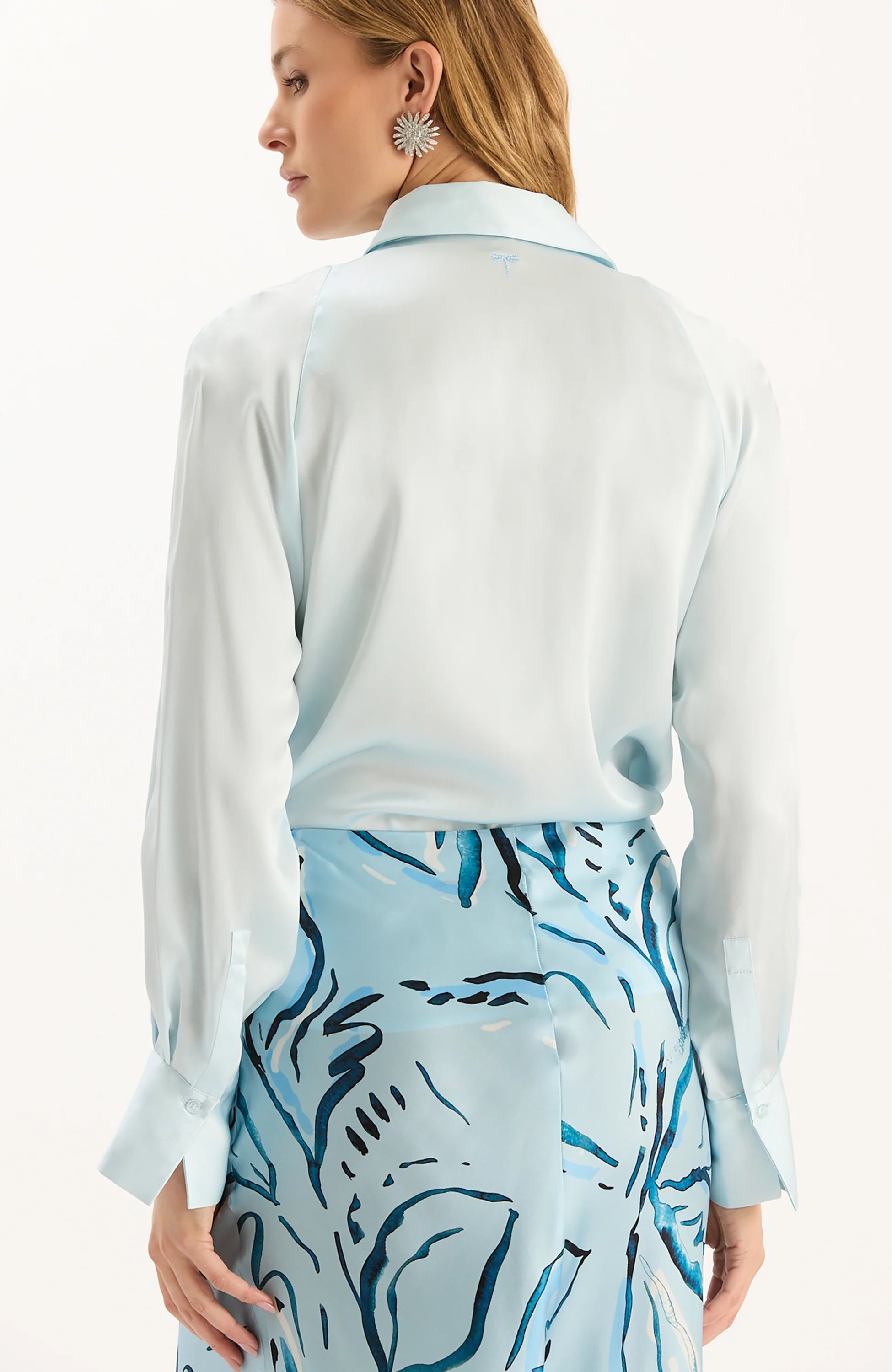 TYLER BÖE  Candice Button Front Blouse - Above the Clouds
