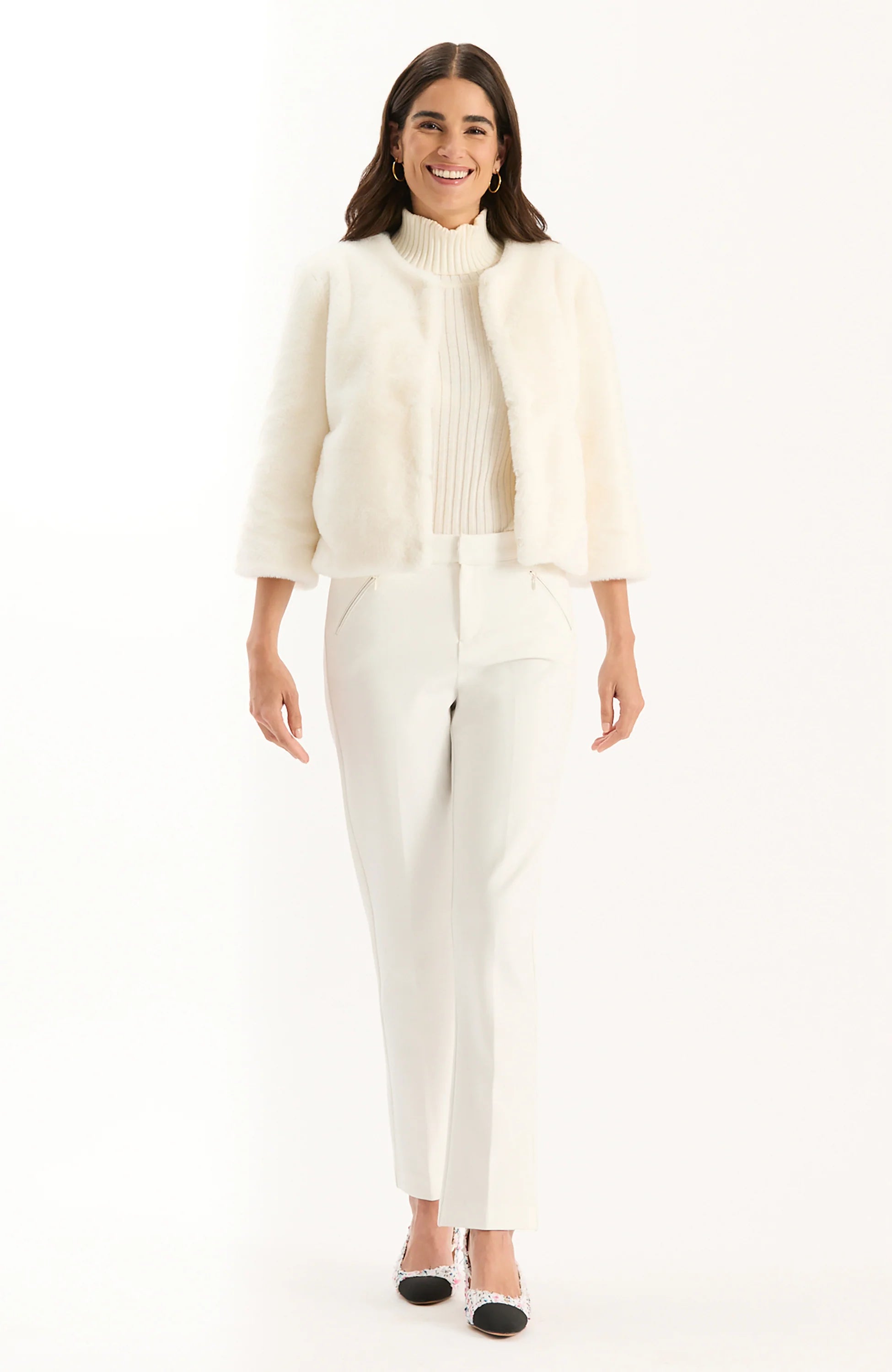 TYLER BÖE Aspen Faux Fur Jacket - Ivory