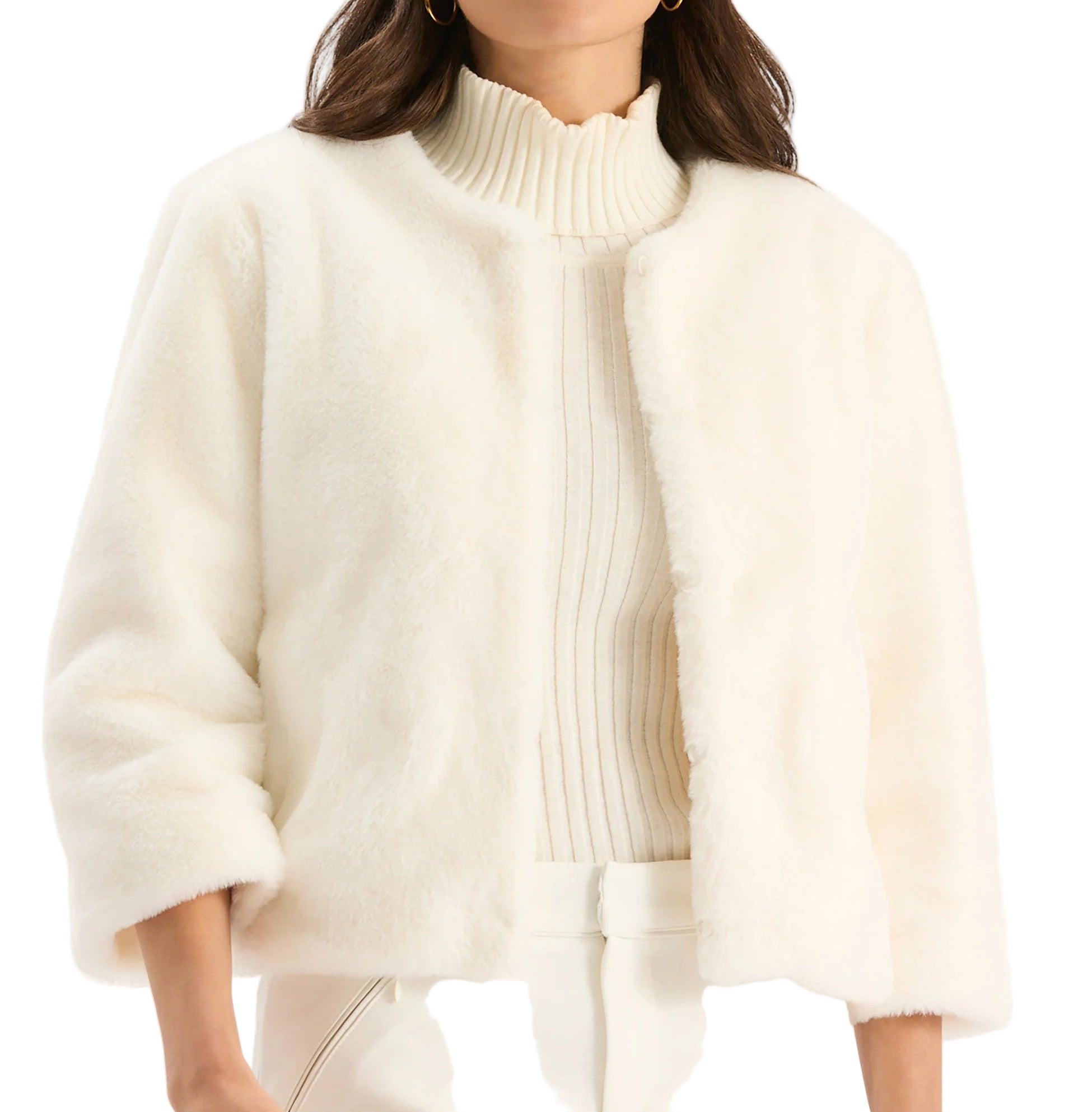 TYLER BÖE Aspen Faux Fur Jacket - Ivory