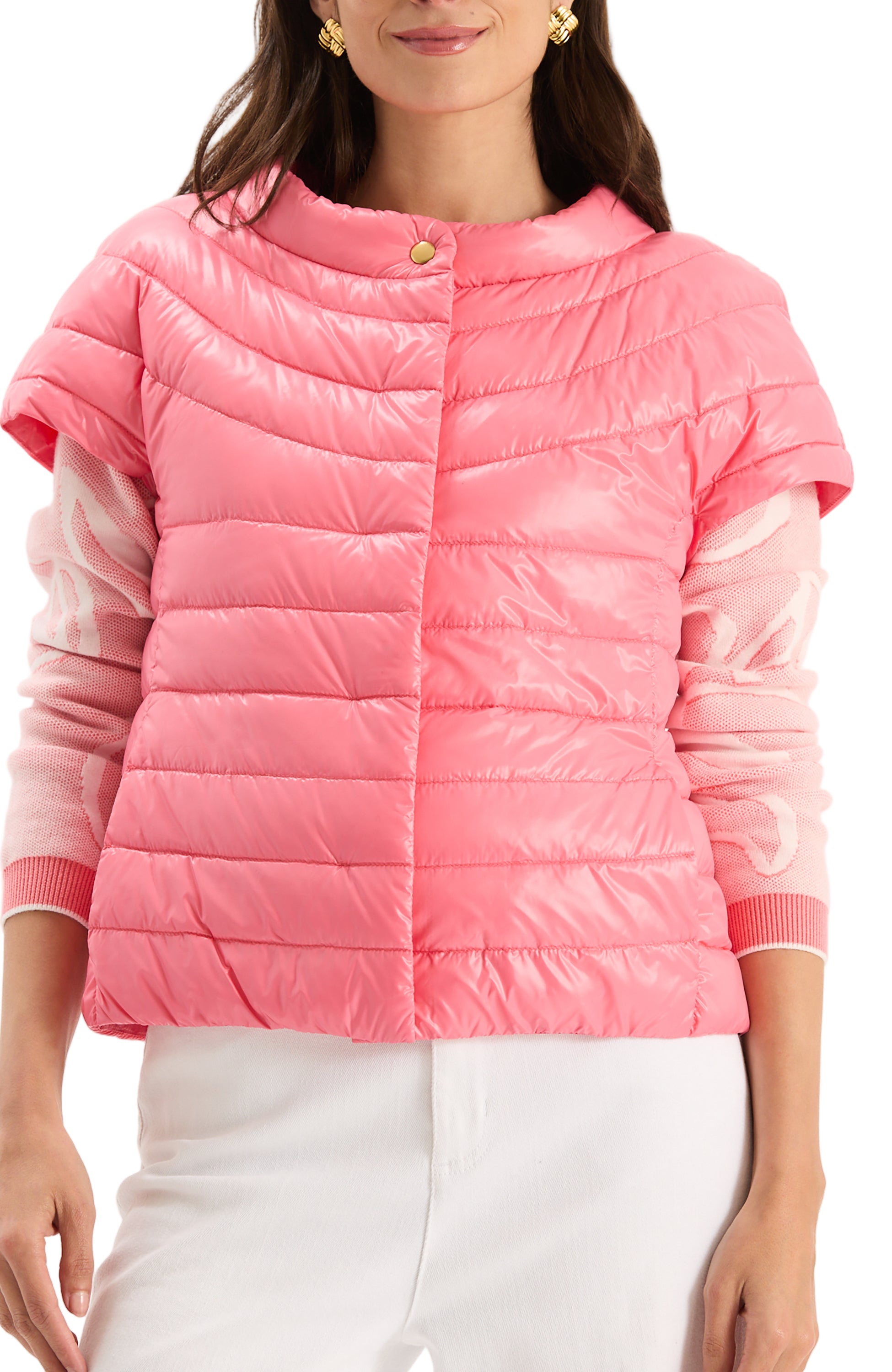 Tyler Boe Coral Cap Sleeve Quilted Jacket