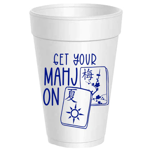 Get Your Mahj-on Styrofoam Cups - Royal Blue