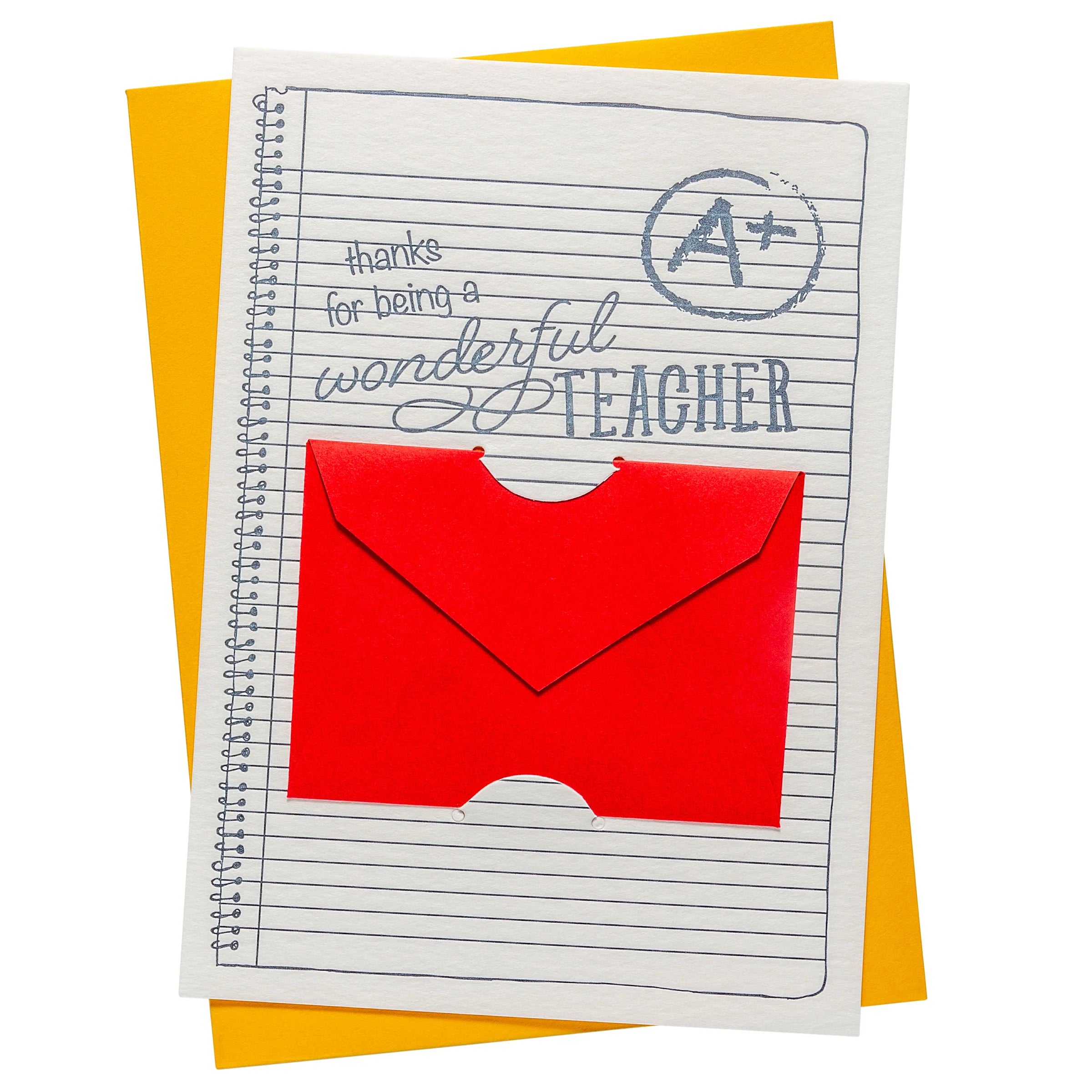 Letterpress Teacher Gift Card Holder