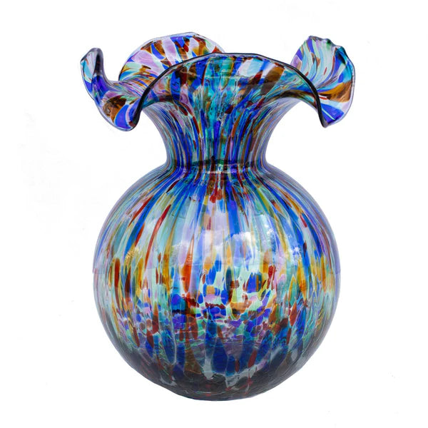 Vietri Medium Fluted Hibiscus Vase - (eight colorways)
