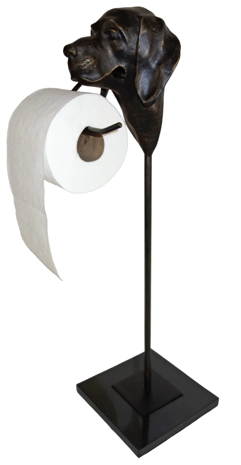Dog Paper Stand Bronze Iron