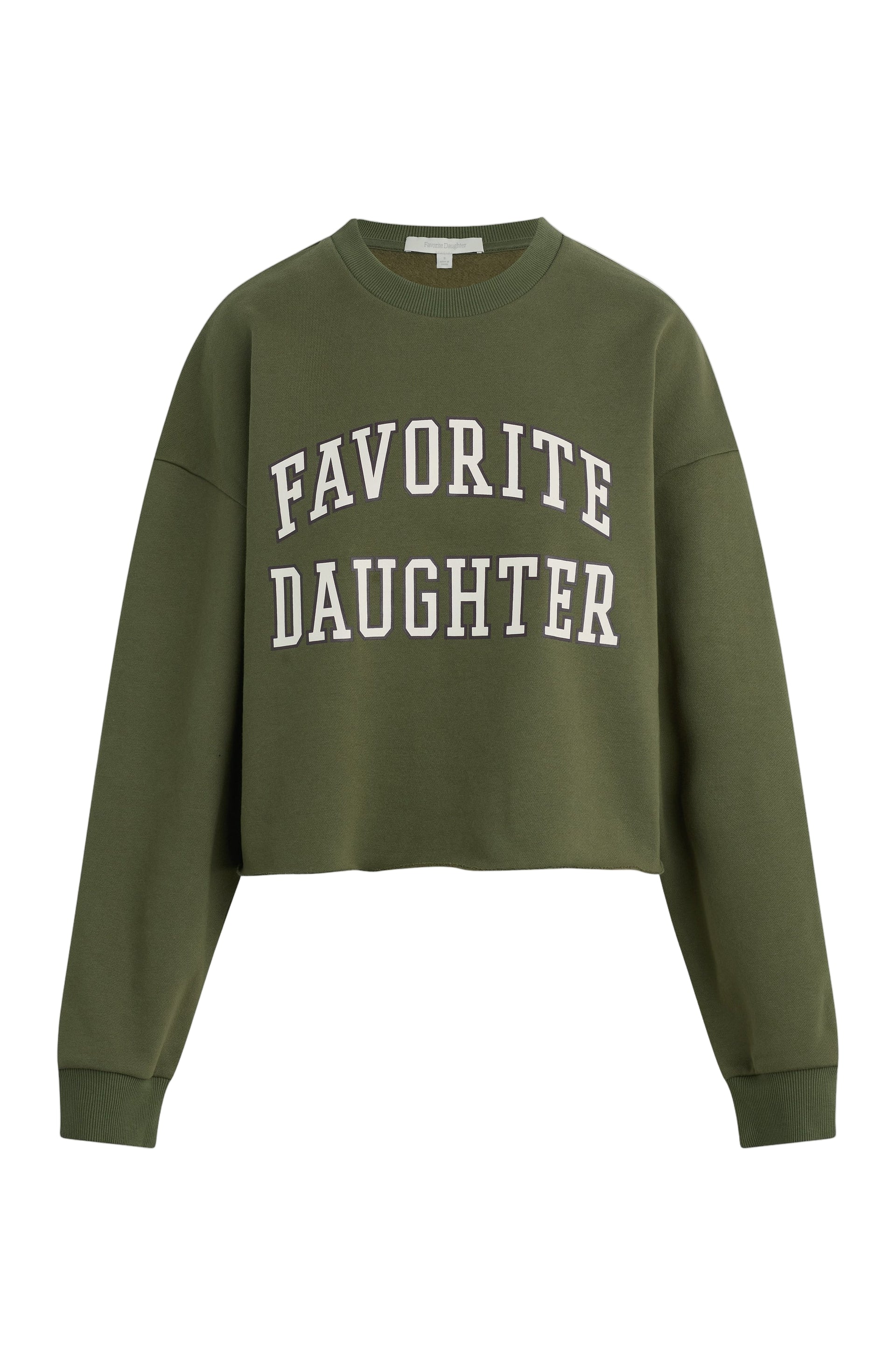 Favorite Daughter Cropped Collegiate Sweatshirt - Smoketree/Gardenia