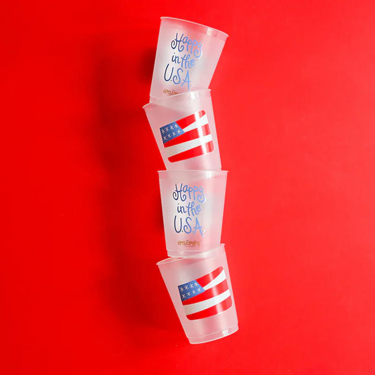Flag Frosted Cups Set of 10