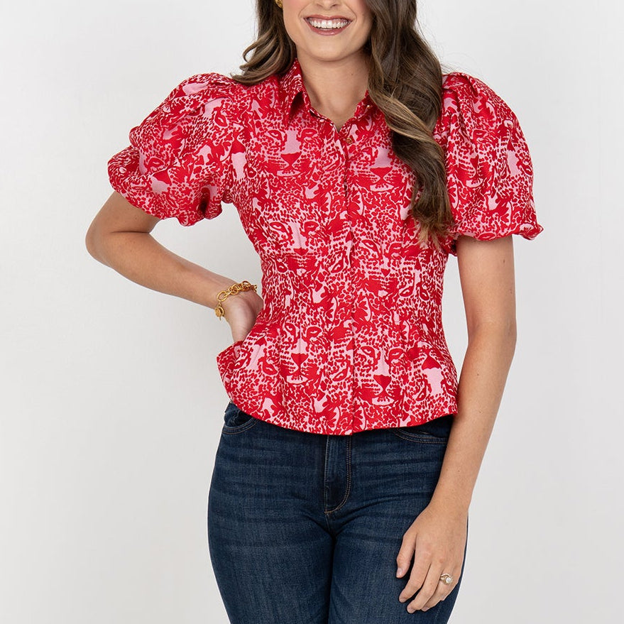 Emily McCarthy Britt Top - Cheeky Cheetah