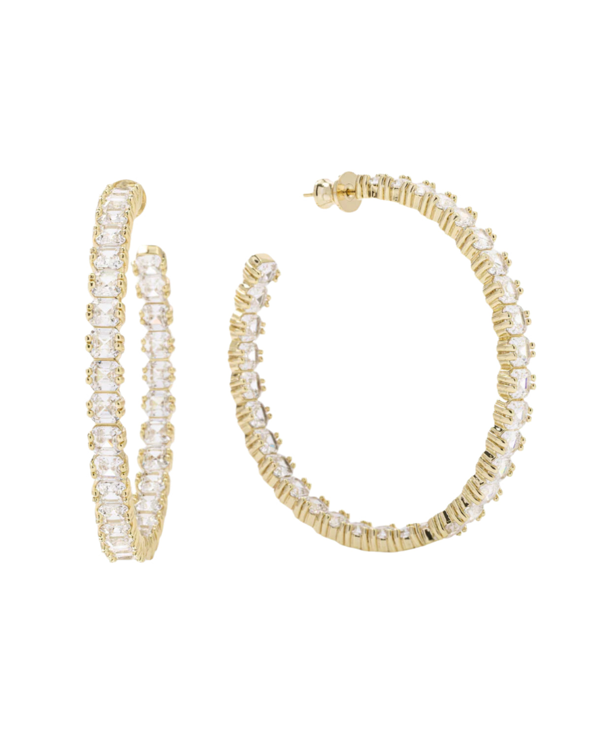 The Queens 2" Hoops - Gold and Silver