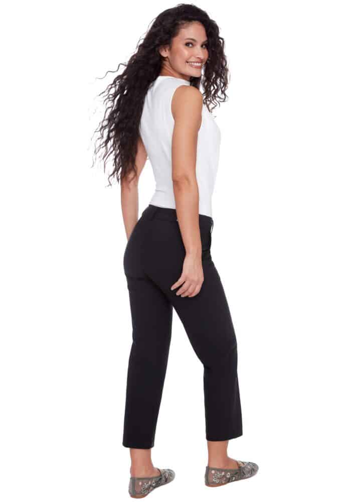 ILTM Sharon Precision Ponte Straight Leg Cropped Pant - Black