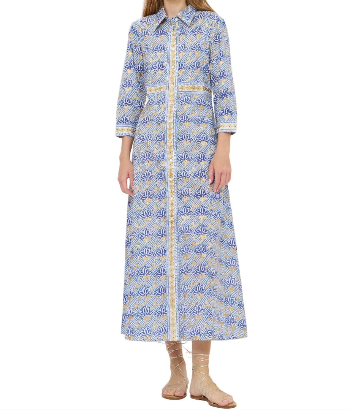 OLIPHANT Shirt Dress Maxi - Florence Blue