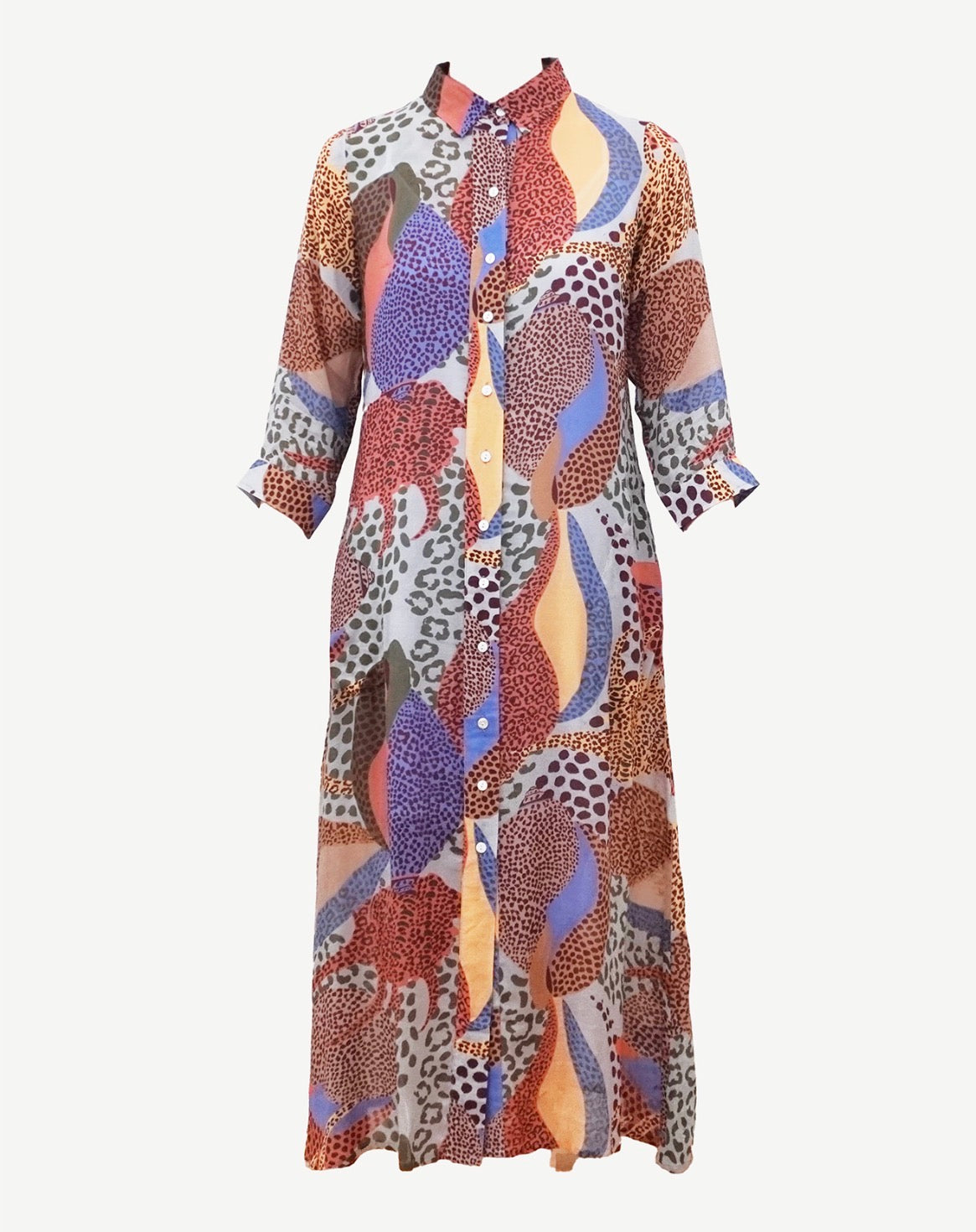 OLIPHANT Shirt Dress Midi - Nautilus Coral