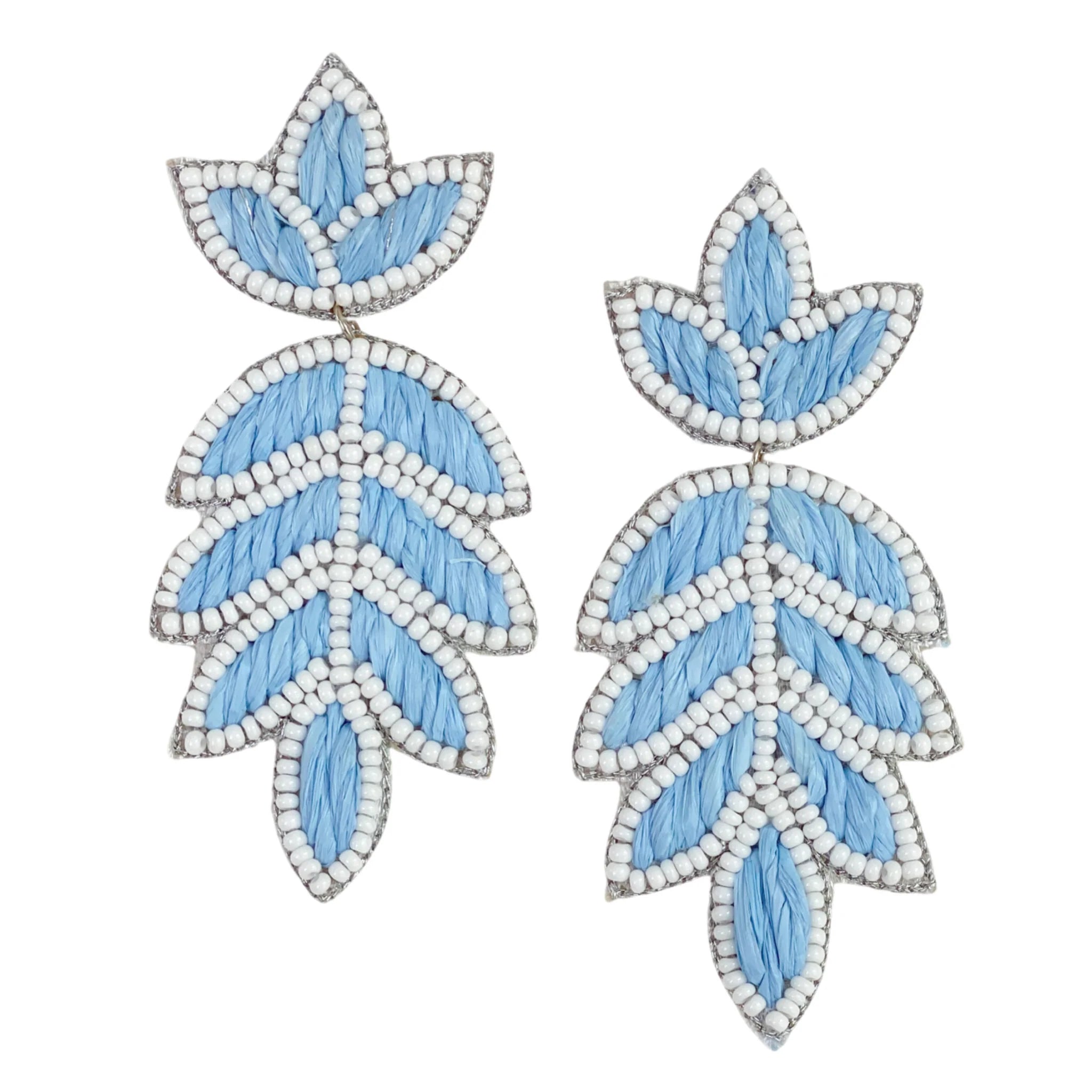 Lillly Earrings - Carolina Blue & White