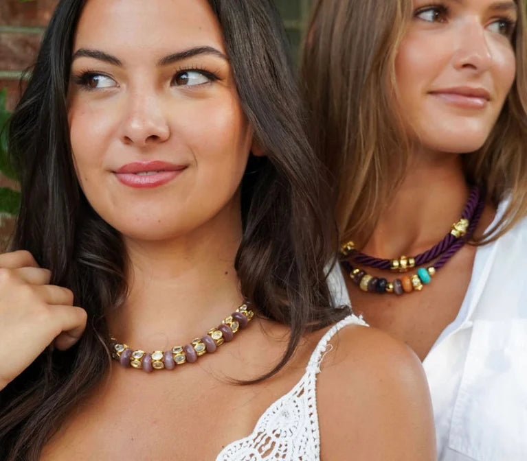 Holst + Lee Semi Precious Celestial Necklace | Plum