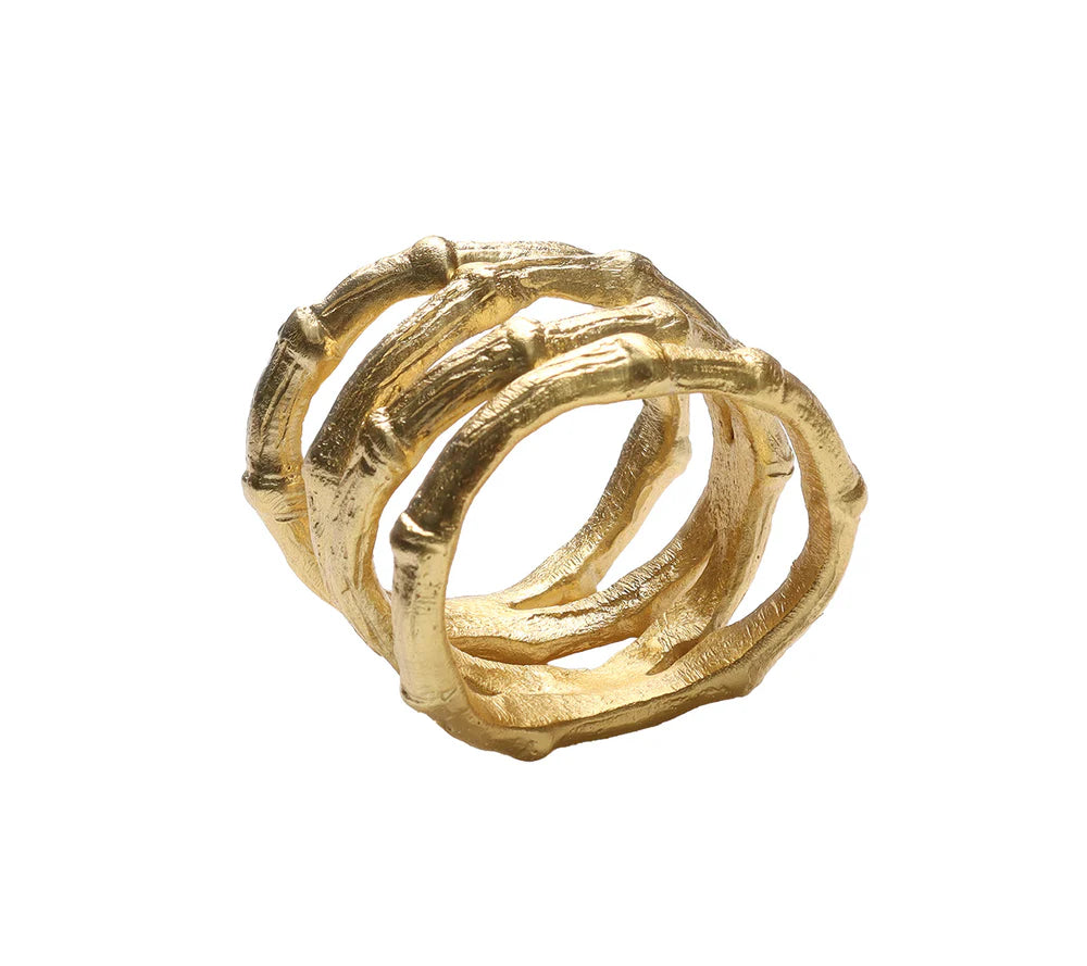 Bamboo Napkin Ring in Gold