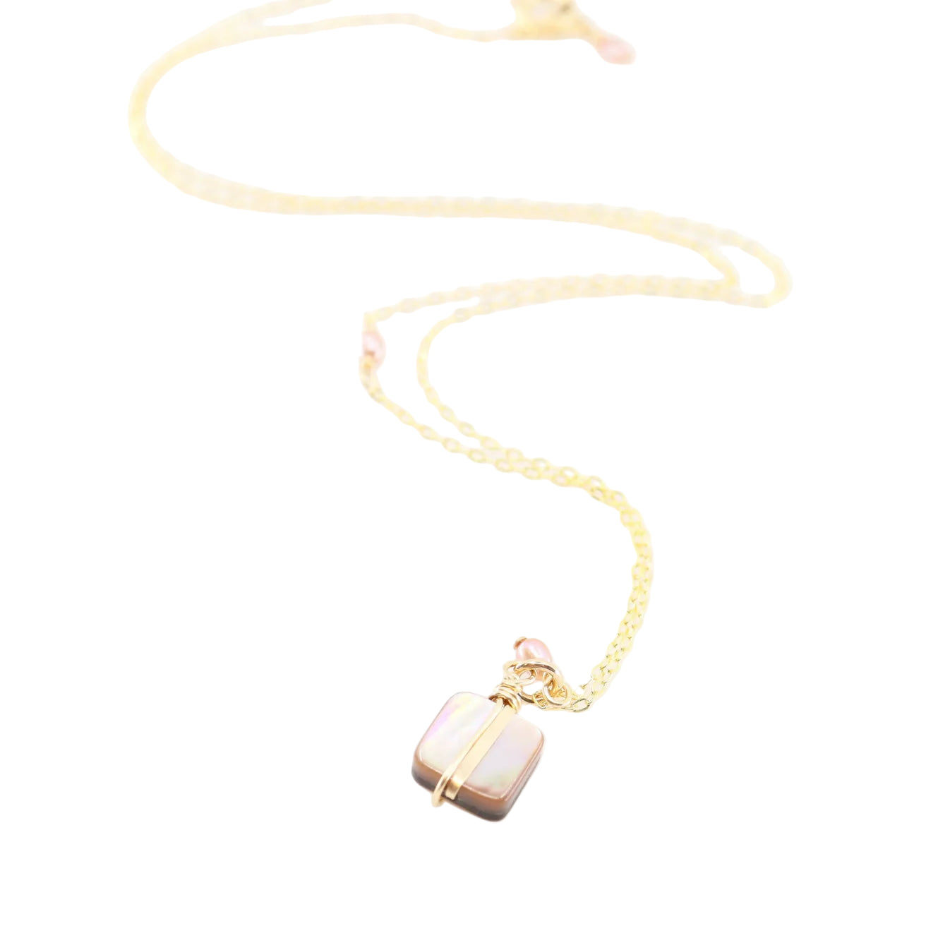 J. Mills Mocha Abalone Square Necklace