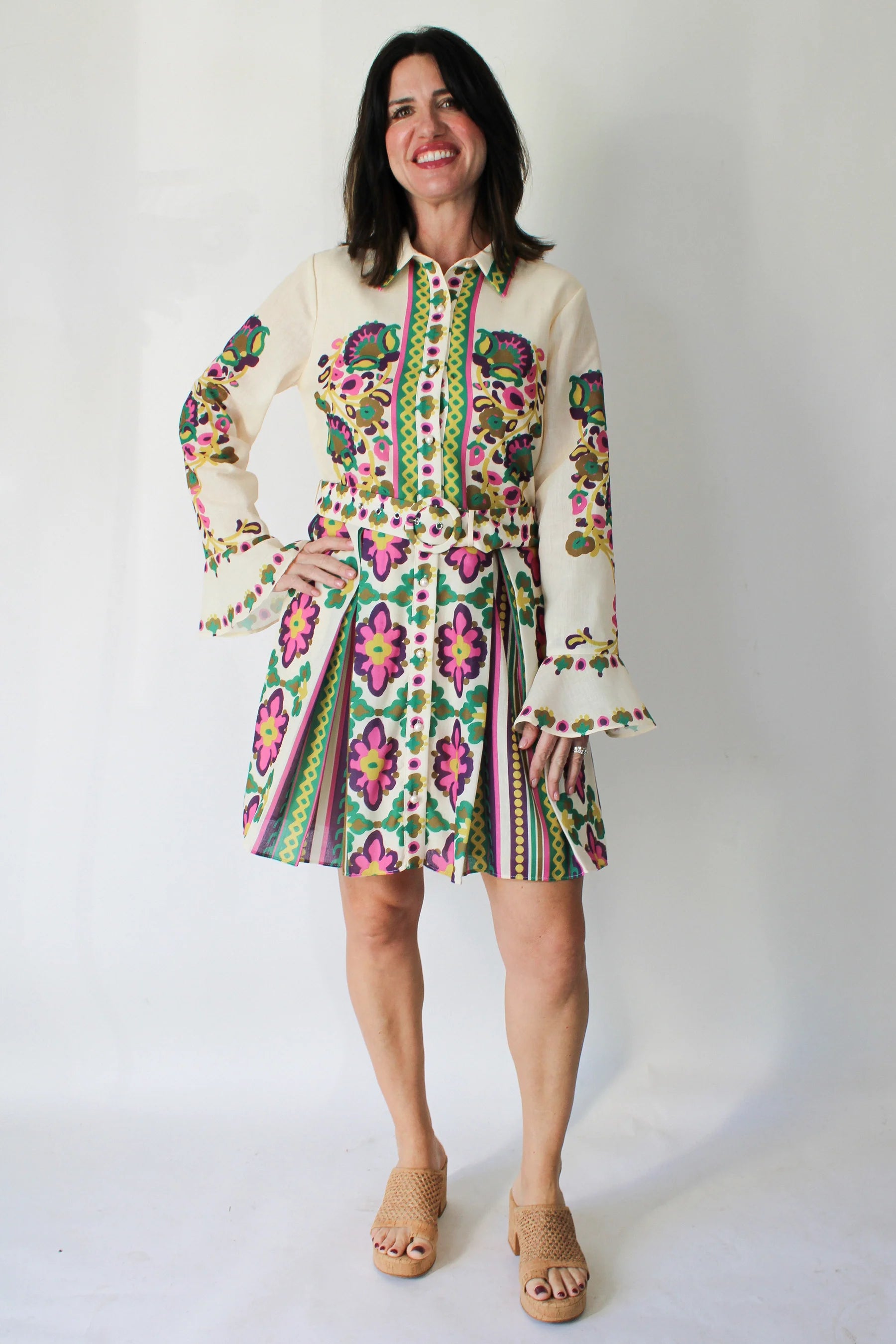 Maris Printed Mini Shirt Dress