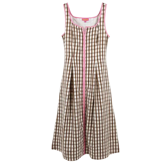 Thin Strap Gingham Dress
