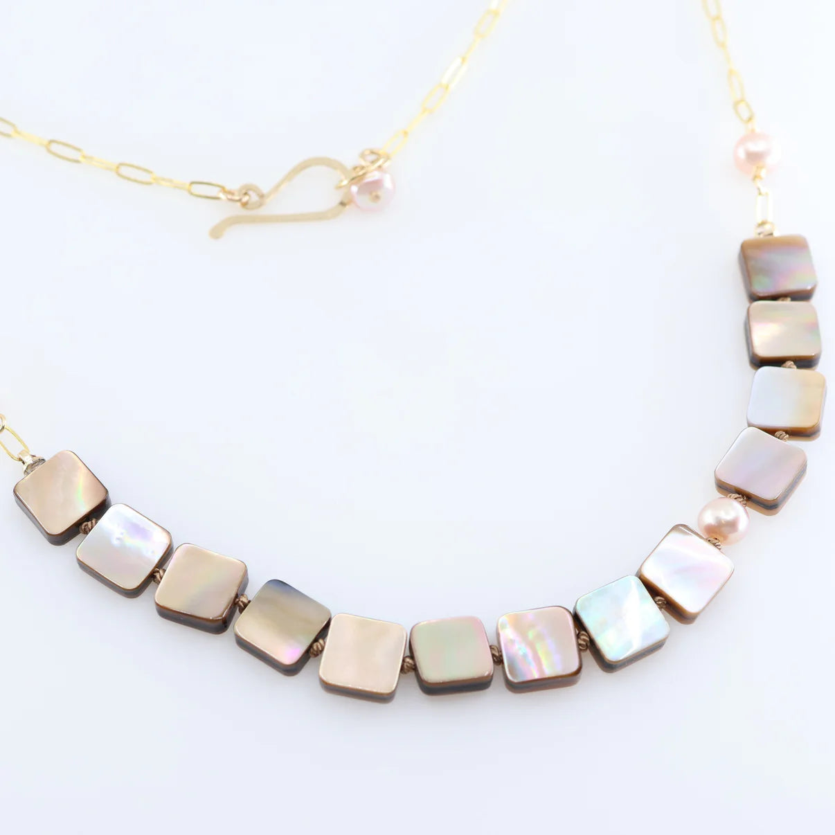 J. Mills Mocha Abalone Squares Necklace