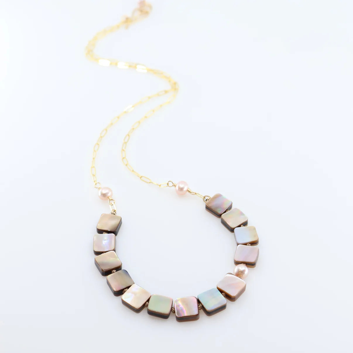 J. Mills Mocha Abalone Squares Necklace