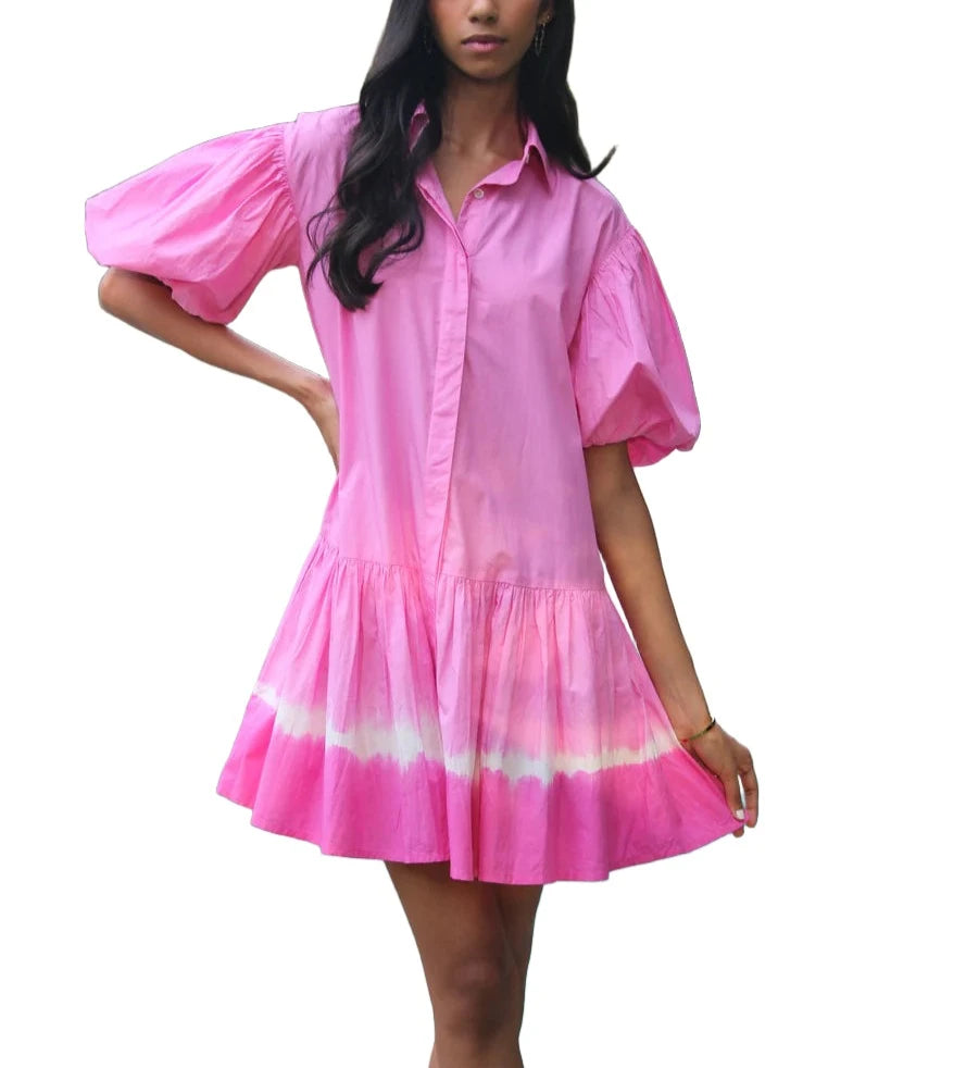 WKND Mallorca Tye Dye Dress - Pink