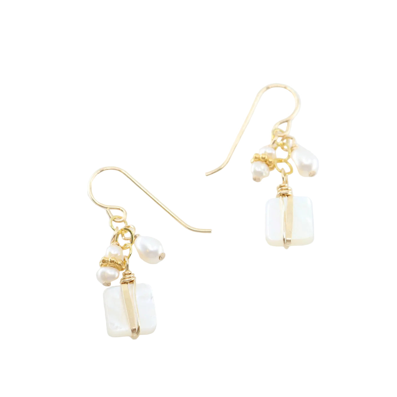 J. Mills Mother of Pearl Cluster Earrings