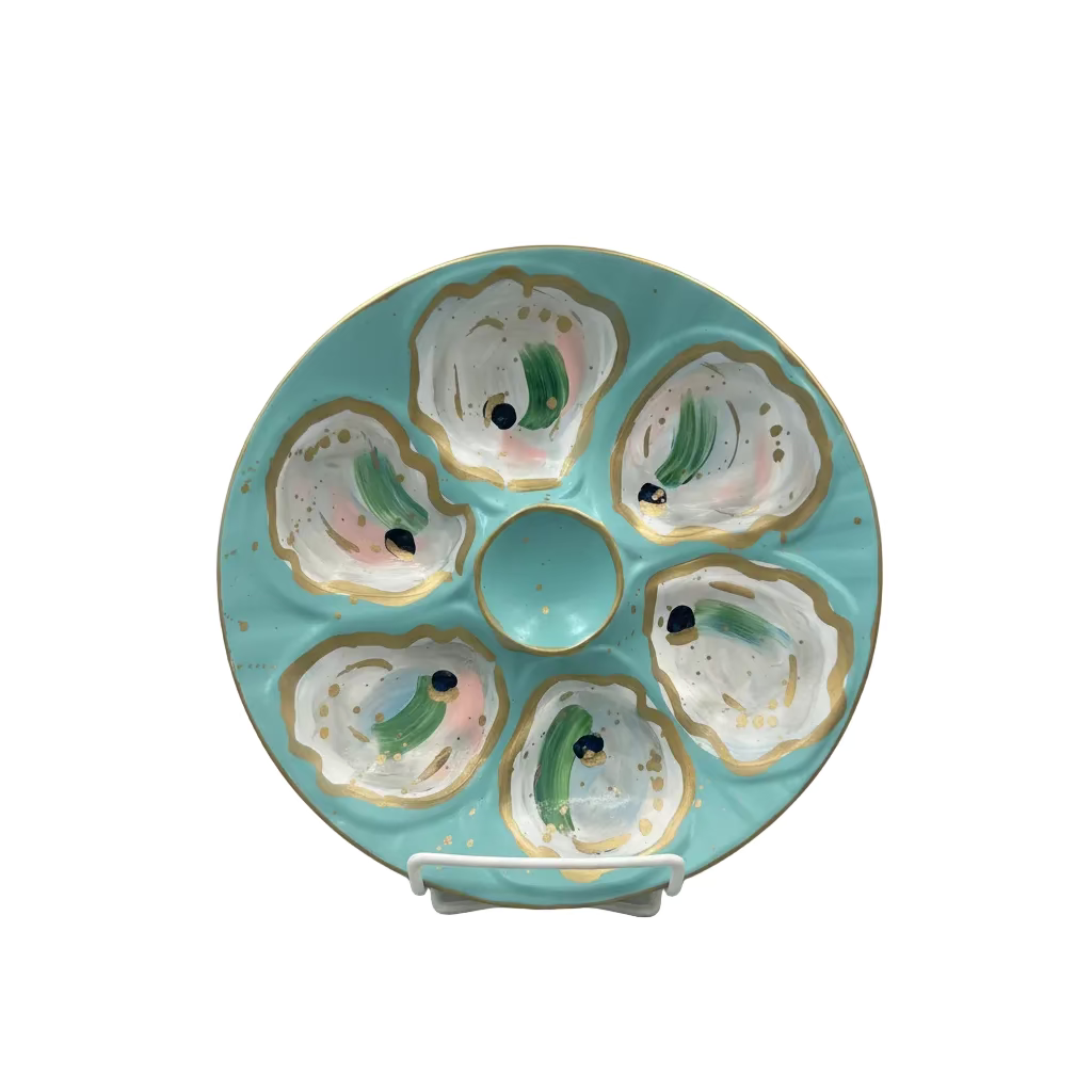 Painted Oyster Plate
