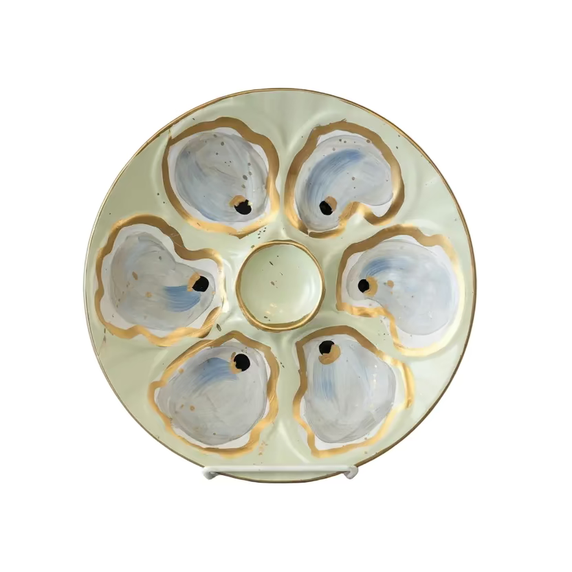 Painted Oyster Plate