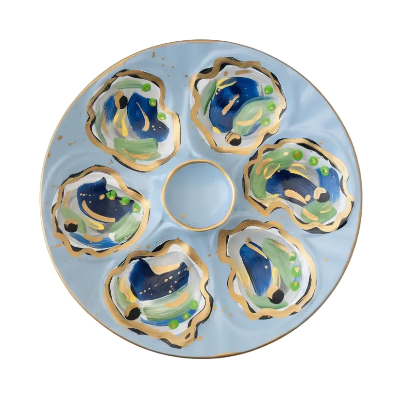 Painted Oyster Plate
