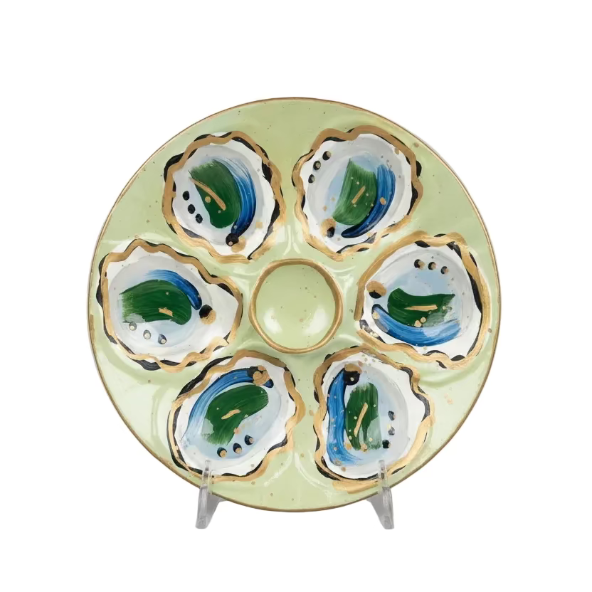 Painted Oyster Plate
