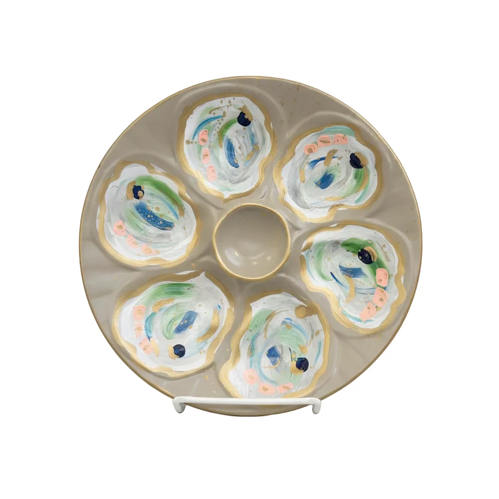 Painted Oyster Plate