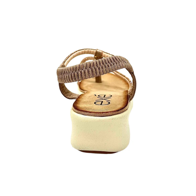 Metallic Wedge Sandal - Nude