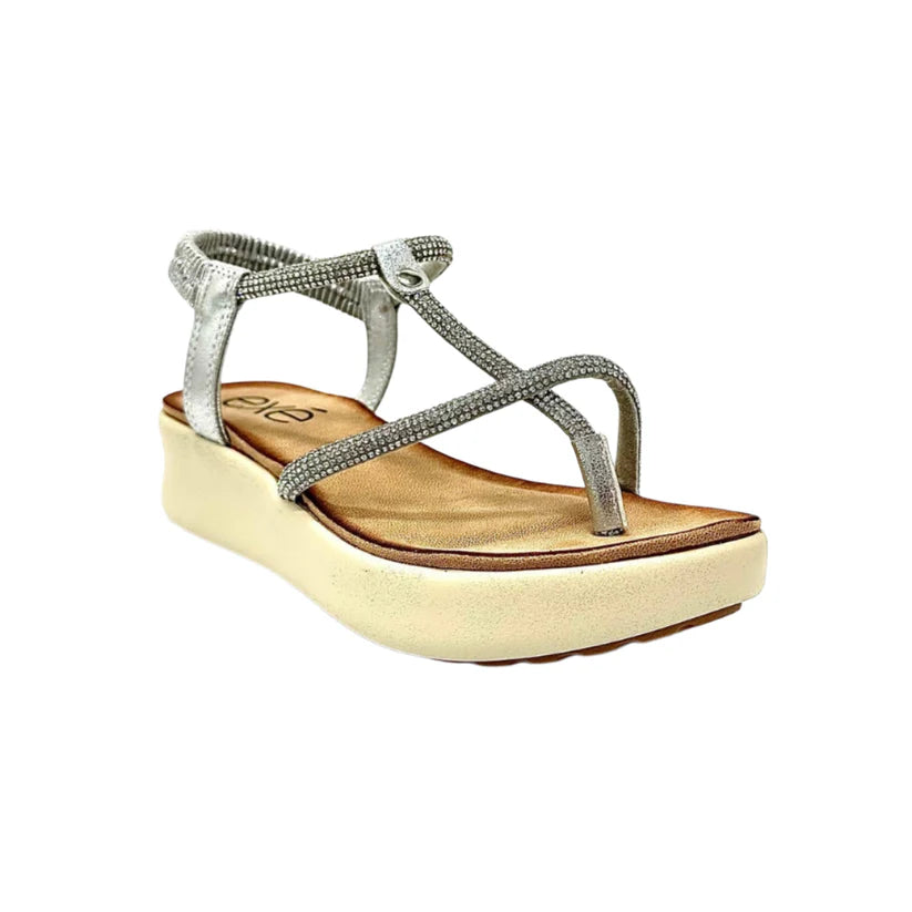 Metallic Wedge Sandal - Silver