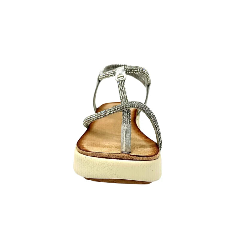Metallic Wedge Sandal - Silver